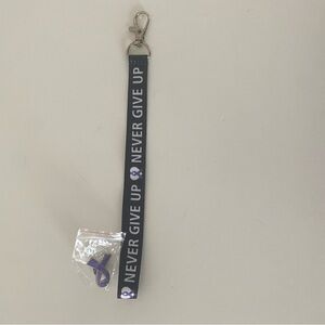 DV Purple Awareness Ribbon Lanyard and Pin